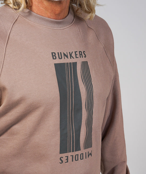 02022| ELSK® BUNKERS TVÆRS MEN'S CREWNECK | TAUPE BROWN