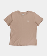 RE.ELSK 11035 | ELSK® ROUND LOGO EMB WOMEN'S ESSENTIAL TEE  | TAUPE BROWN