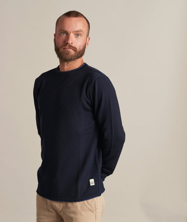 RE.ELSK 05006 | ELSK LØNNERUP MEN'S KNIT DOUBLE KNITTED | DARK NAVY