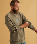 02041 | LOVE ICEBERG ACROSS MEN'S CREWNECK | SMOKEY OLIVE