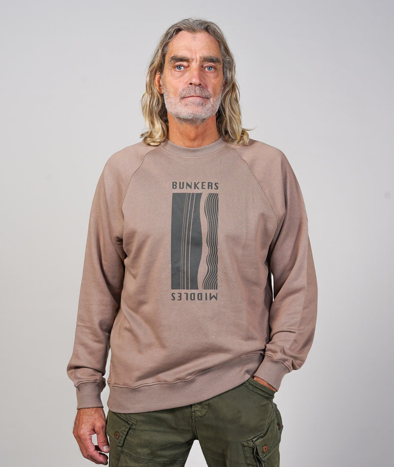 02022| ELSK® BUNKERS TVÆRS MEN'S CREWNECK | TAUPE BROWN