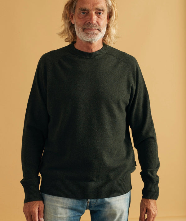 RE.ELSK 05016 | ELSK DITLEV MEN'S CREWNECK KNIT | DARK MOSS
