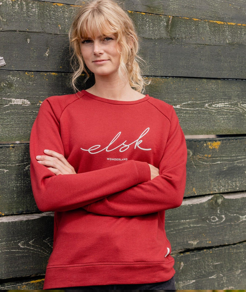 RE.ELSK 4034 | ELSK® SIGNED W. TVÆRS WOMEN’S SWEATSHIRT | SCEPTRE RED