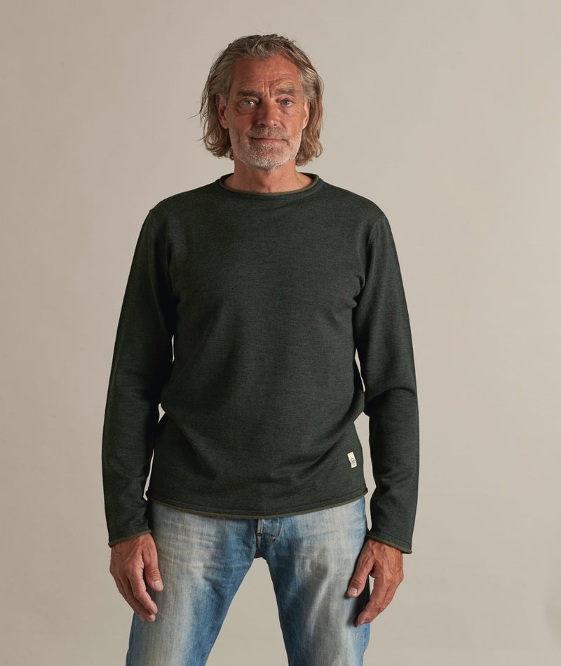 RE.ELSK 05000 | ELSK® LØNNERUP HERRE STRIK  DOUBLE KNITTED | DARK MOSS