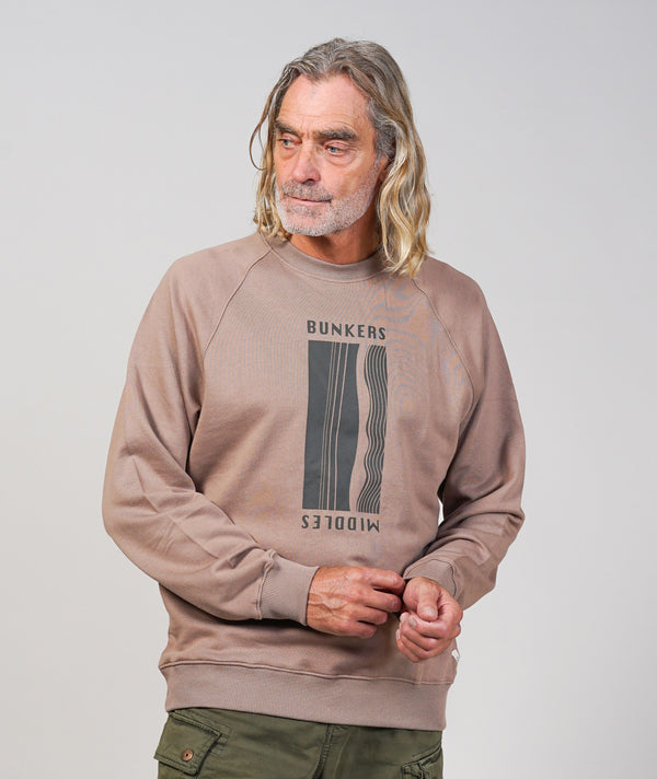 02022| ELSK® BUNKERS TVÆRS MEN'S CREWNECK | TAUPE BROWN