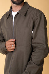HERRINGBONE ZIP MEN'S OVERSHIRT