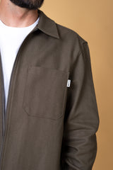 HERRINGBONE ZIP MEN'S OVERSHIRT