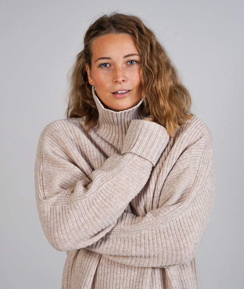 15002 | ELSK® VIGGA STRIK T-NECK | DRIFT MAPLE