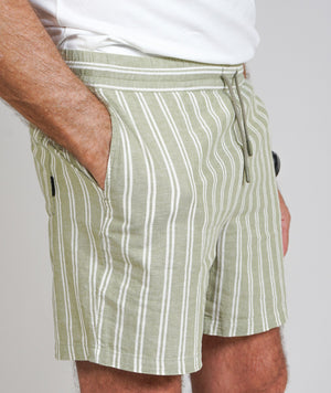 WALLIE MEN'S DRAWSTING STRIPE SHORTS