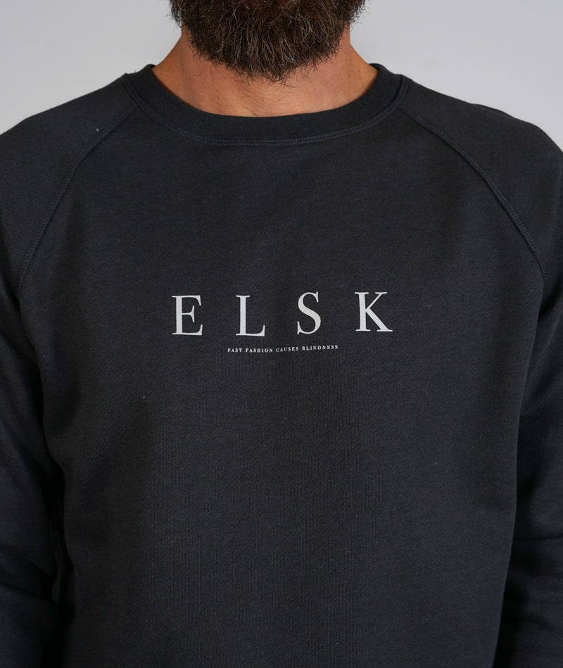 02010 | ELSK® PURE TVÆRS MEN'S CREWNECK | PIRATE BLACK