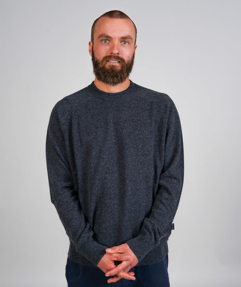 05015 | ELSK DITLEV MEN'S CREWNECK KNIT | BLACK MEL.