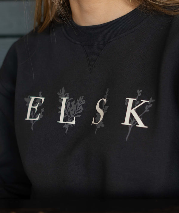 12014 | ELSK® PORSE LOGO ANNA WOMEN'S CREWNECK | PIRATE BLACK