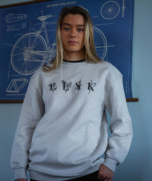 12013 | ELSK® PORSE LOGO ANNA WOMEN'S CREWNECK | SNOW MELANGE