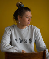 12013 | ELSK® PORSE LOGO ANNA WOMEN'S CREWNECK | SNOW MELANGE