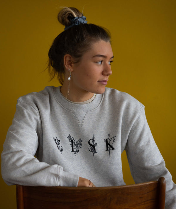 12013 | ELSK® PORSE LOGO ANNA WOMEN'S CREWNECK | SNOW MELANGE