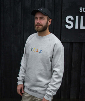02005 | ELSK® PURE STROKE EMB TVÆRS MEN'S CREWNECK | SNOW MELANGE