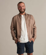 04005 | ELSK® HUGO MEN'S BUTTON DOWN SHIRT | TAUPE BROWN