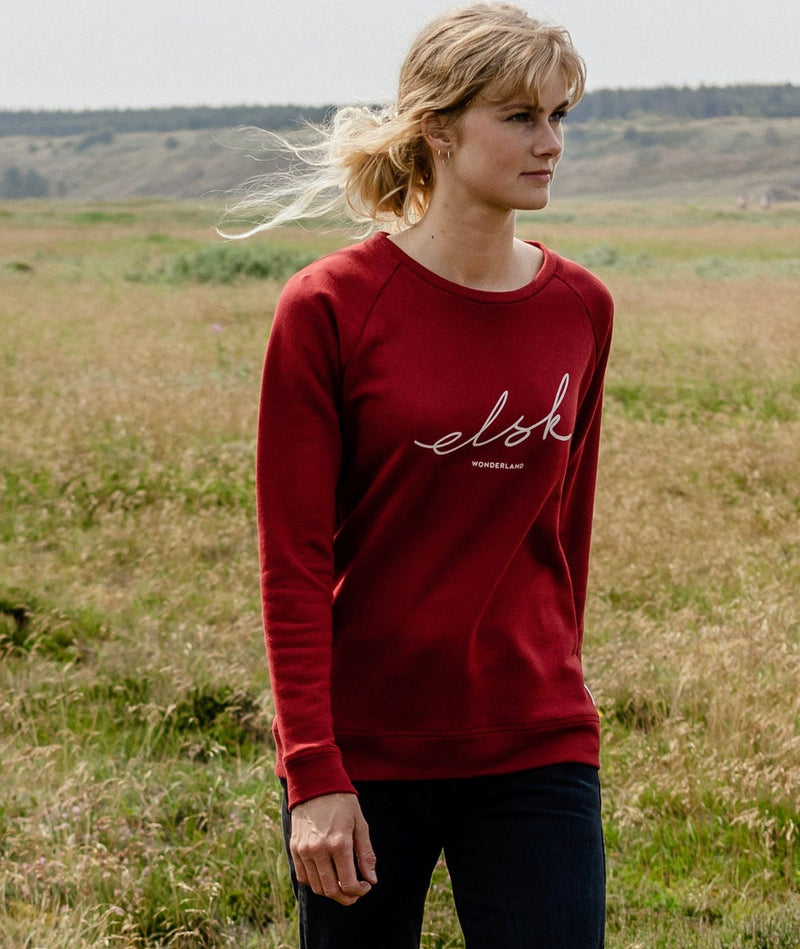 RE.ELSK 4034 | ELSK® SIGNED W. TVÆRS WOMEN’S SWEATSHIRT | SCEPTRE RED