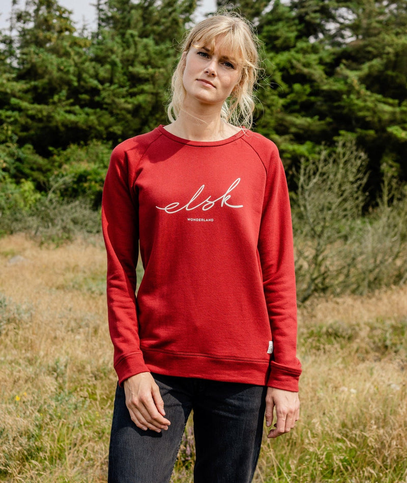 RE.ELSK 4034 | ELSK® SIGNED W. TVÆRS WOMEN’S SWEATSHIRT | SCEPTRE RED