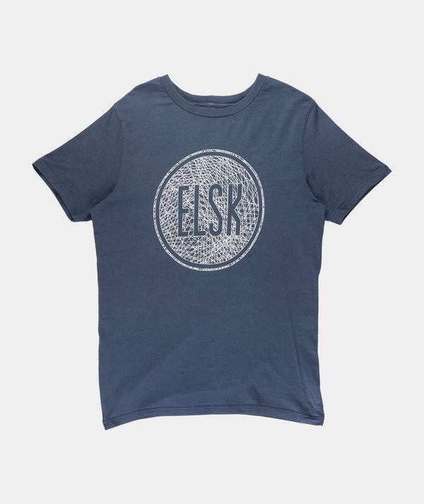 RE.ELSK 1800 | ELSK® WEB LOGO WOOL MEN'S T-SHIRT | NAVY
