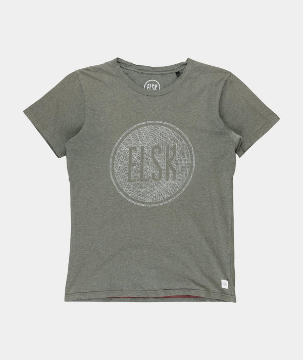 RE.ELSK Re.ELSK 1802 | ELSK® WEB LOGO WOOL MEN'S T-SHIRT | STONE GREEN