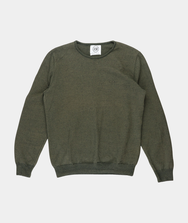 RE.ELSK 05016 | ELSK DITLEV MEN'S CREWNECK KNIT | DARK MOSS