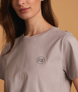 RE.ELSK 11036 | ELSK® ROUND LOGO EMB WOMEN'S ESSENTIAL TEE  | DUSTY PURPLE