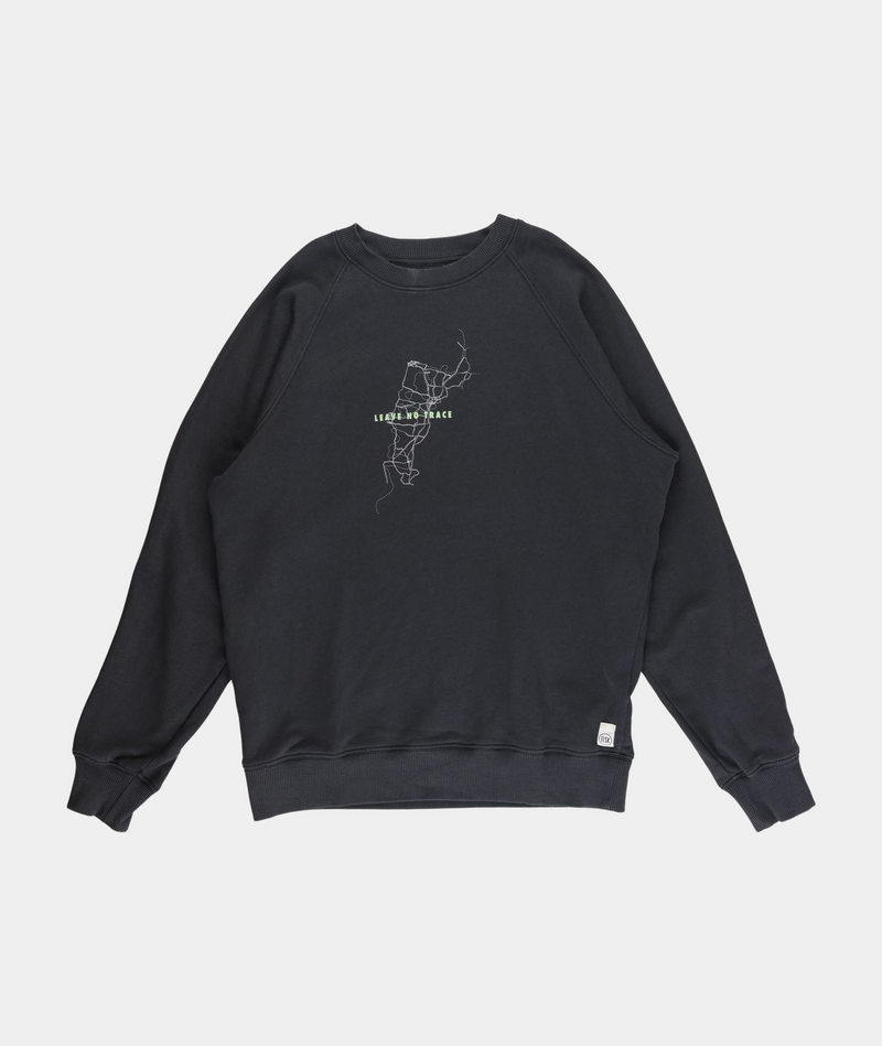 RE.ELSK 02043 | ELSK MAP TVÆRS MEN'S CREWNECK | PIRATE BLACK