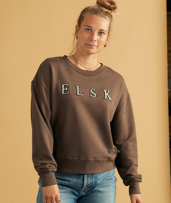 RE.ELSK 12019 | ELSK CHENILLE EMB. ØRUM WOMEN'S SWEATSHIRT | DARK OAK