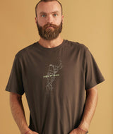 RE.ELSK 01088 | ELSK MAP BRUSHED T-SHIRT | DARK OAK