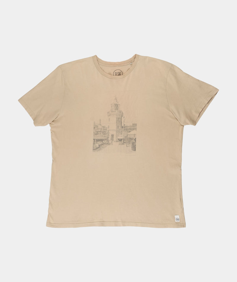 RE.ELSK 2328 | ELSK® ELEKTRISK FYR ESSENTIAL BRUSHED MEN'S TEE  | SAND