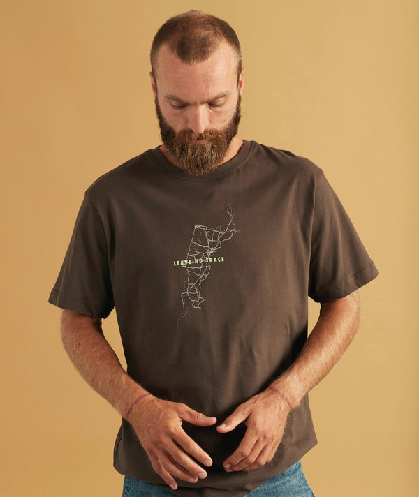 RE.ELSK 01088 | ELSK MAP BRUSHED T-SHIRT | DARK OAK