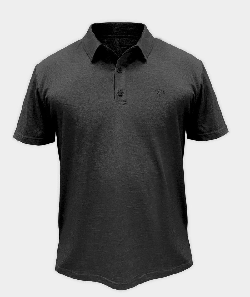 RE.ELSK 1807 | ELSK® SC.X.EMB WOOL MEN'S POLO | DARK GREY