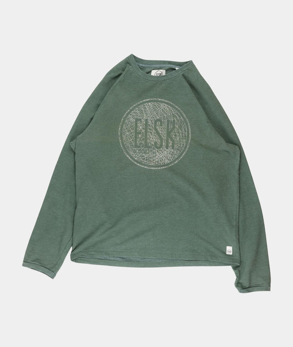 RE.ELSK 2355 | ELSK® WEB LOGO MEN'S LIGHTWEIGHT CREWNECK | FOREST GREEN