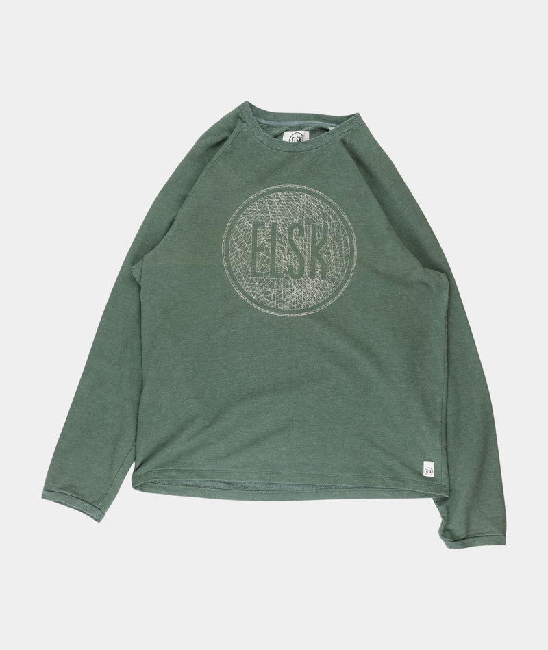 RE.ELSK 2355 | ELSK® WEB LOGO MEN'S LIGHTWEIGHT CREWNECK | FOREST GREEN