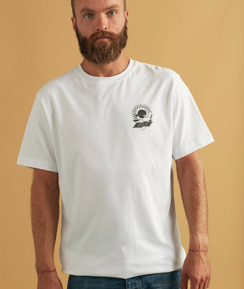 RE.ELSK 01097 | ELSK TECH STAG CH BRUSHED T-SHIRT | OPTIC WHITE