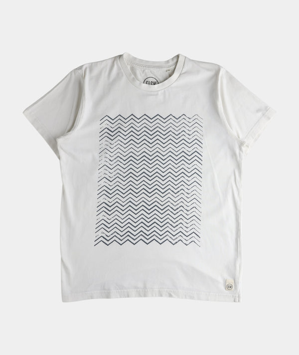 RE.ELSK 2348 | ELSK® BROKEN WAVES  BRUSHED MEN'S TEE  | WHITE