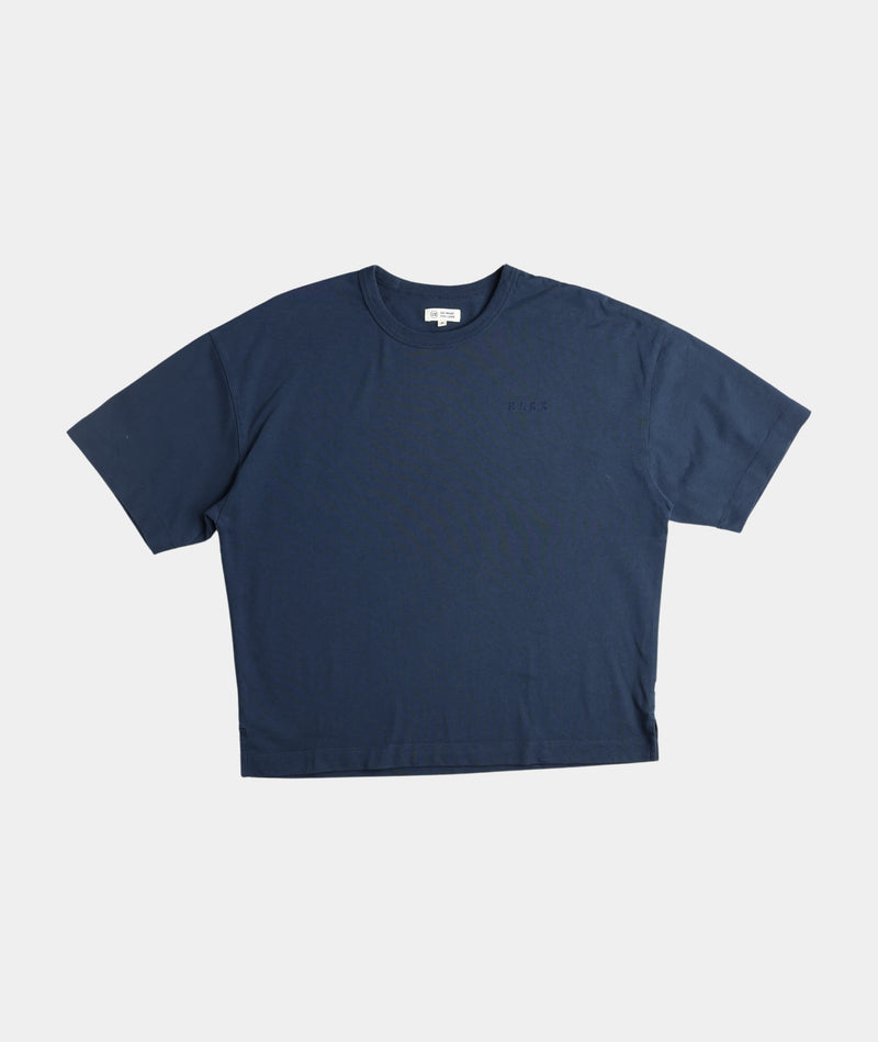 RE.ELSK 11048 | ELSK® PURE EMB THILDA TUNG TEE | DARK NAVY