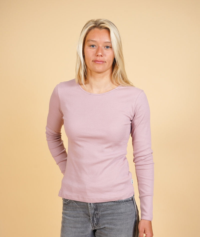 SOLID RIB WOMEN'S LS T-SHIRT