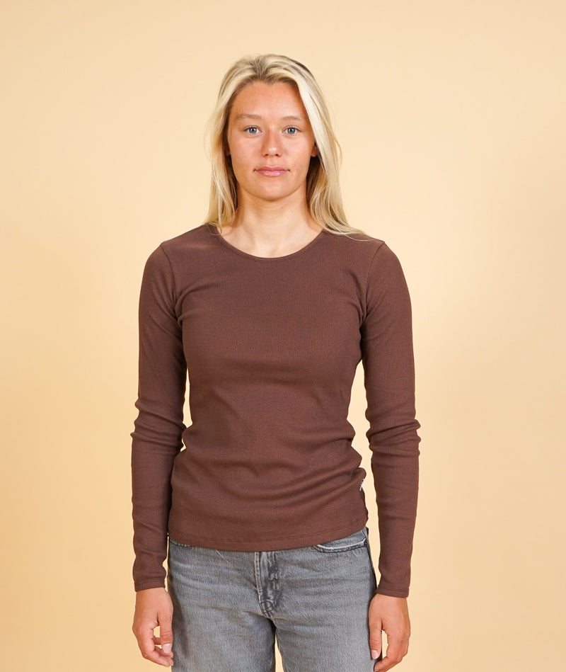 SOLID RIB WOMEN'S LS T-SHIRT