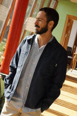 HERRINGBONE ZIP MEN'S OVERSHIRT