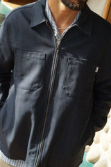HERRINGBONE ZIP MEN'S OVERSHIRT