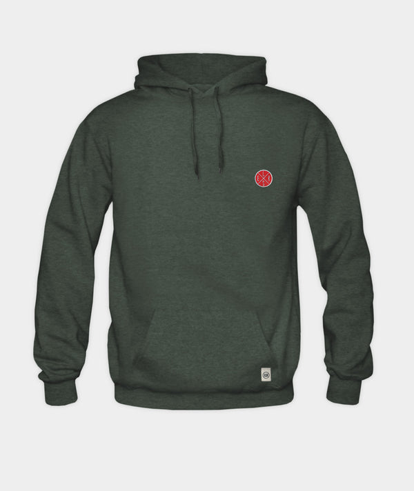 1355 | ELSK® ESSENTIAL EMB BATCH HOODIE | DARK GREEN