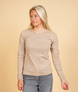 SOLID RIB WOMEN'S LS T-SHIRT