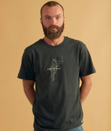 01086 | ELSK MAP BRUSHED T-SHIRT | PIRATE BLACK