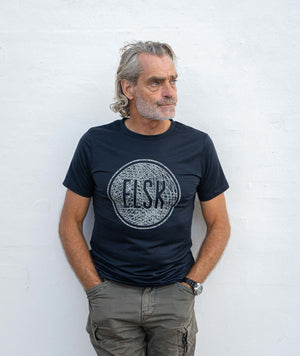 1800 | ELSK® WEB LOGO WOOL MEN'S T-SHIRT | NAVY
