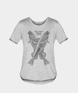 5392 | ELSK® SOME FISH IN SHALLOW WATER GUS WOMEN’S TEE | GREY