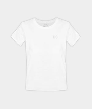11009 | ELSK® ROUND LOGO EMB WOMEN'S ESSENTIAL TEE  | WHITE
